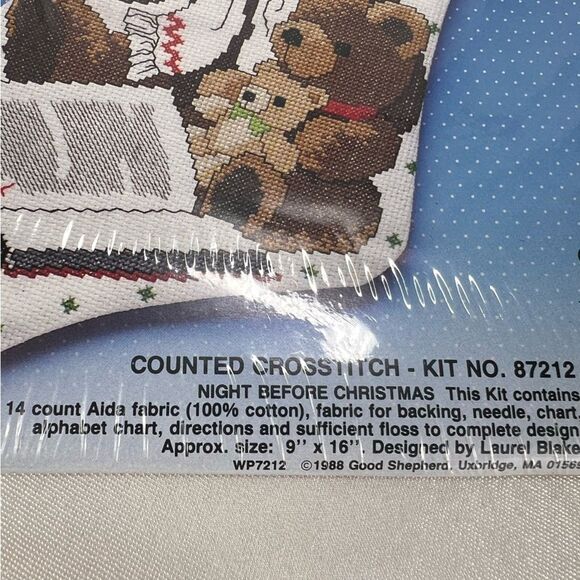 New Vintage Christmas Stocking Cross Stitch Kit Night Before Christmas #87212 - Picture 4 of 6
